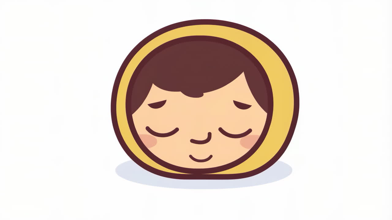 Illustrations of a sleepy cartoon character