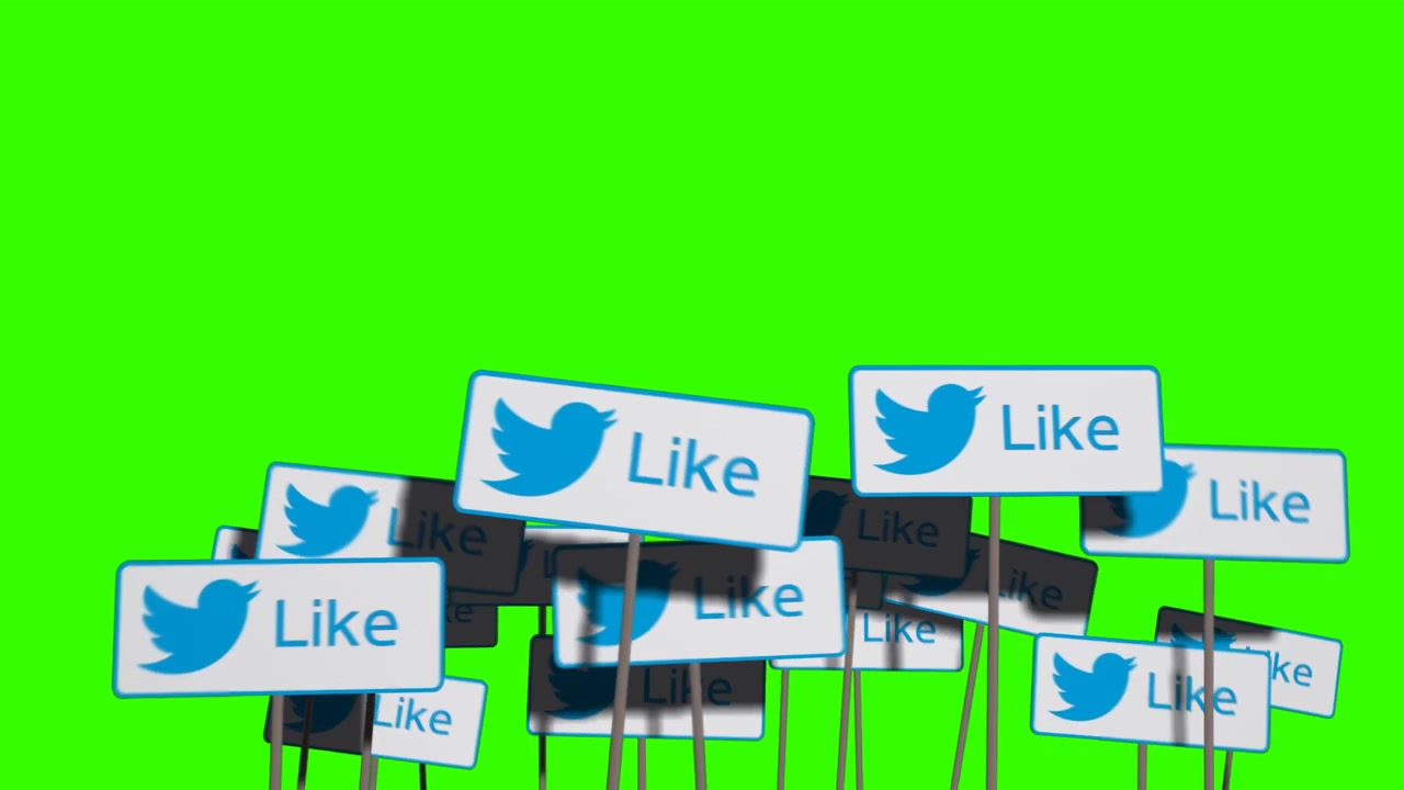 Twitter 'Like' Buttons Green Screen Animation