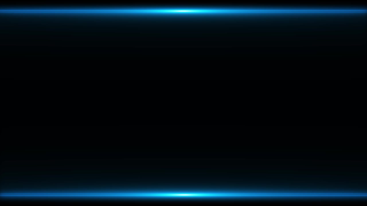 Blue neon frame border background with glowing horizontal lines dark empty center space and sleek