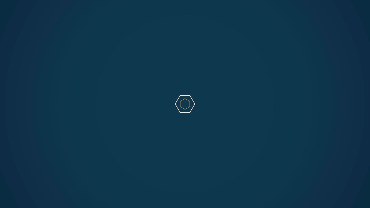 노란색과 색의 육각형은 추상적인 모션 배경, 원활한 루프. 애니메이션. 육각형 프레임은 파란색 배경에서 빠르게 넓어지고 아집니다.