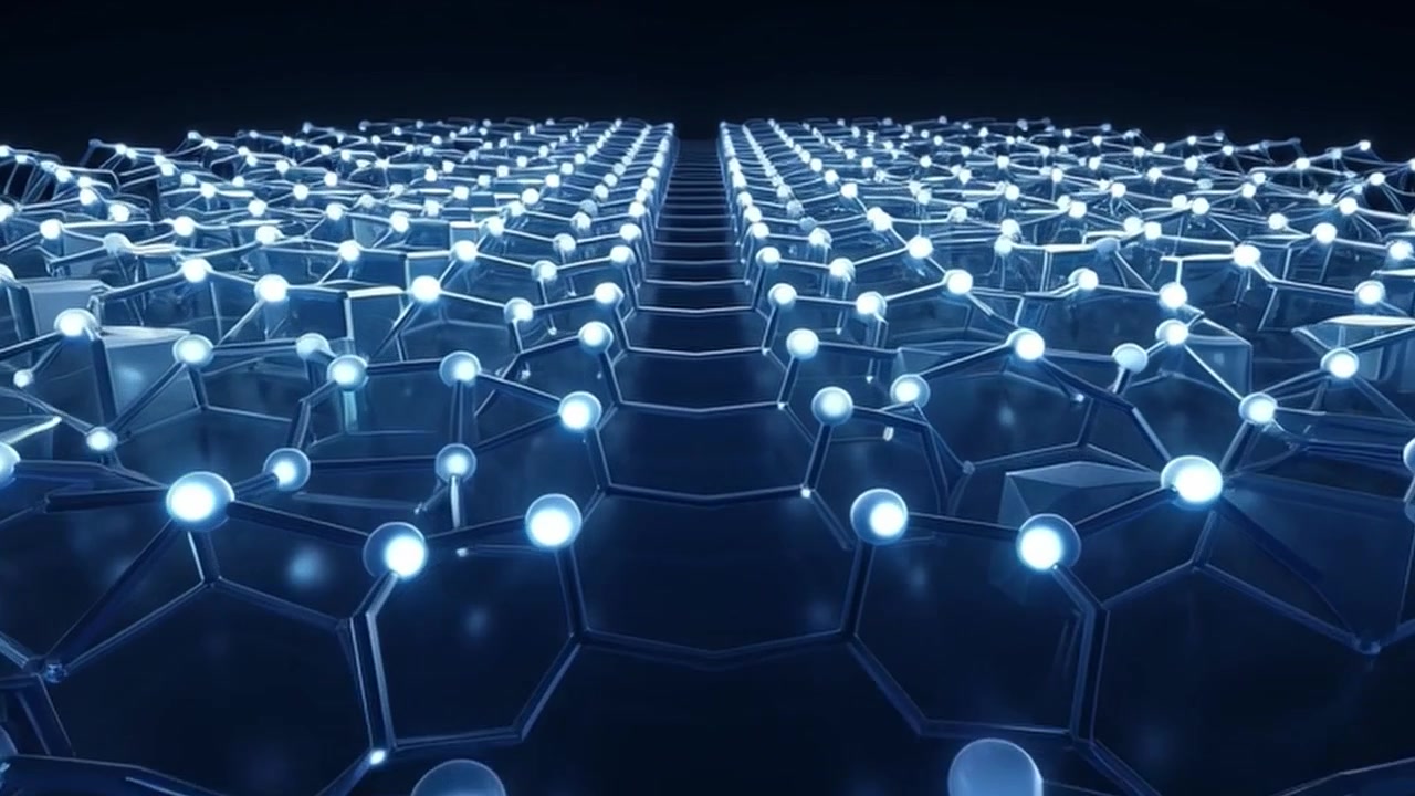 Abstract Digital Network Grid with Glowing Nodes and Connections