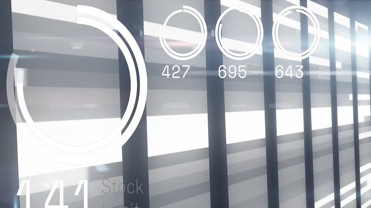 animación de números y procesamiento de datos a través de servidores informáticos