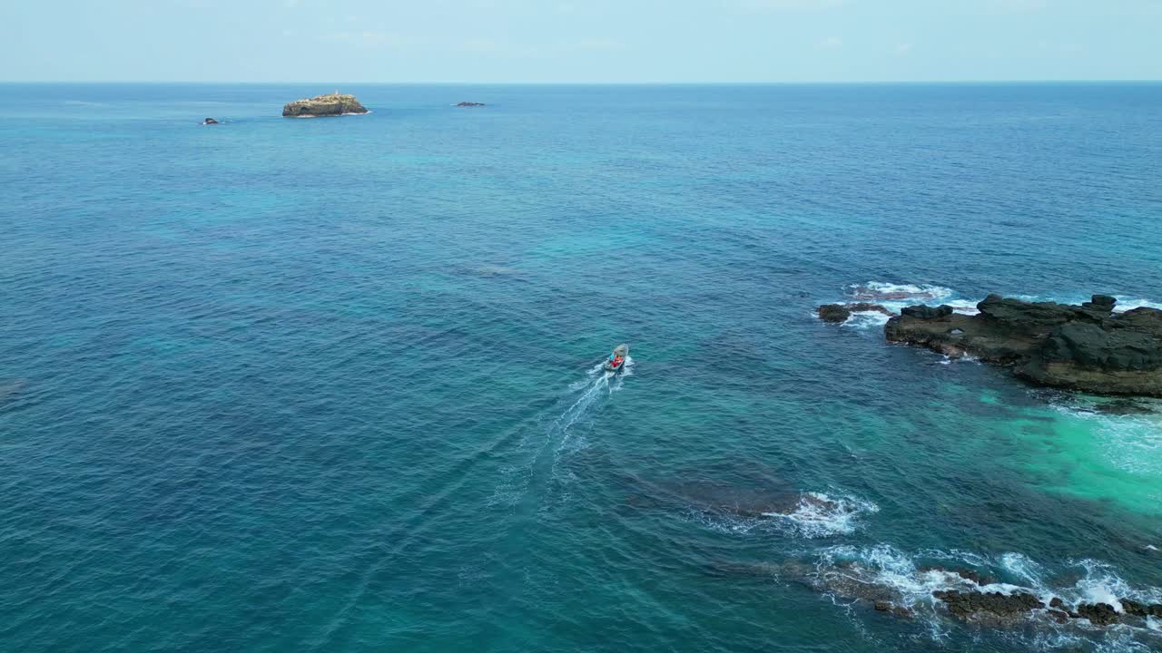 Aerial view from a motorboat at sea of Ilha do Principe (Prince Island) Africa