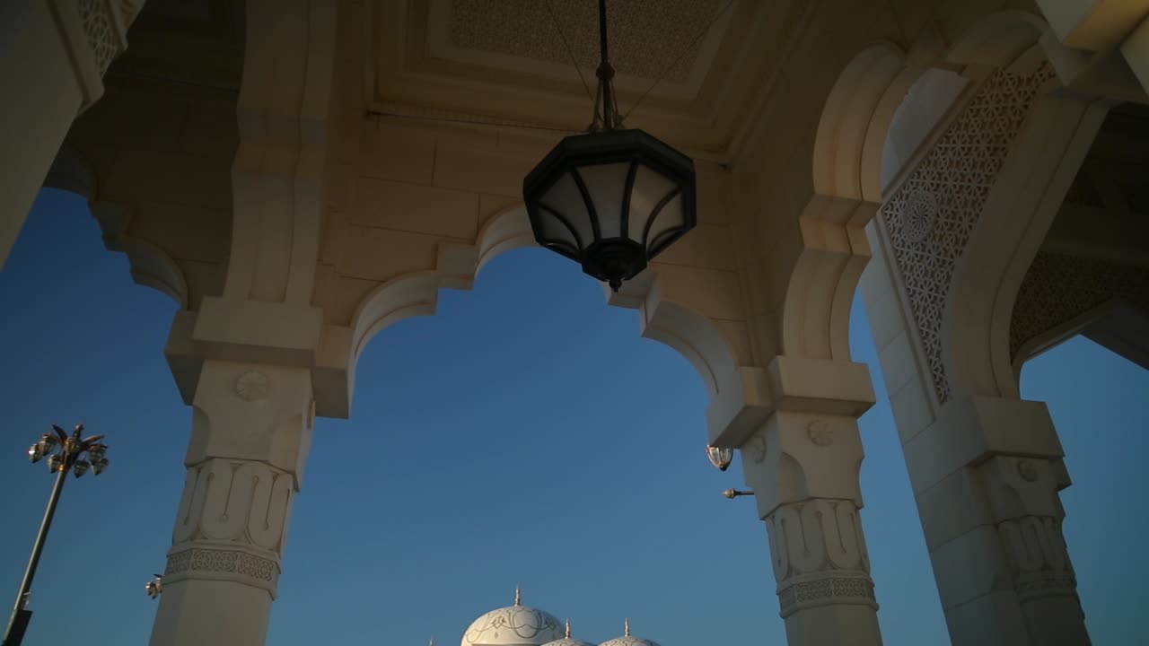 mosque view through the columns