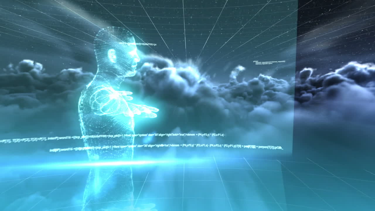 Digitally generated video of human body