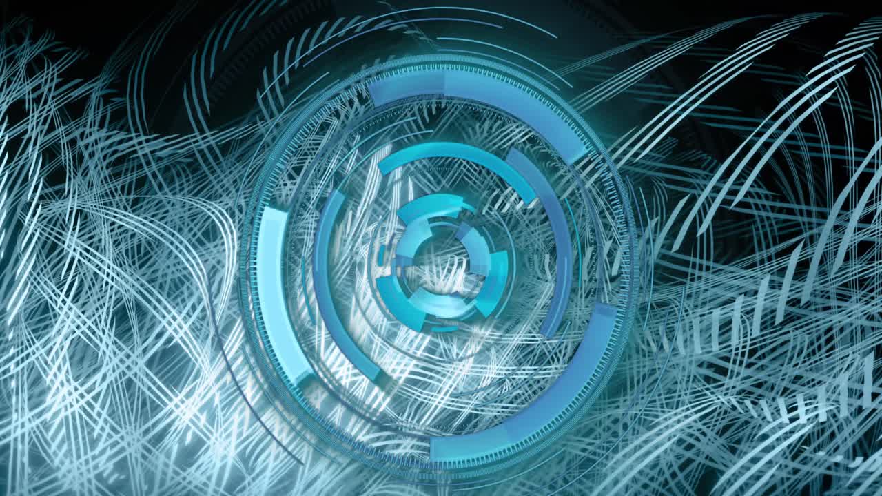 animación de la exploración del alcance y las formas sobre fondo negro