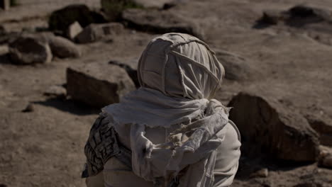 desert warrior with futuristic goggles