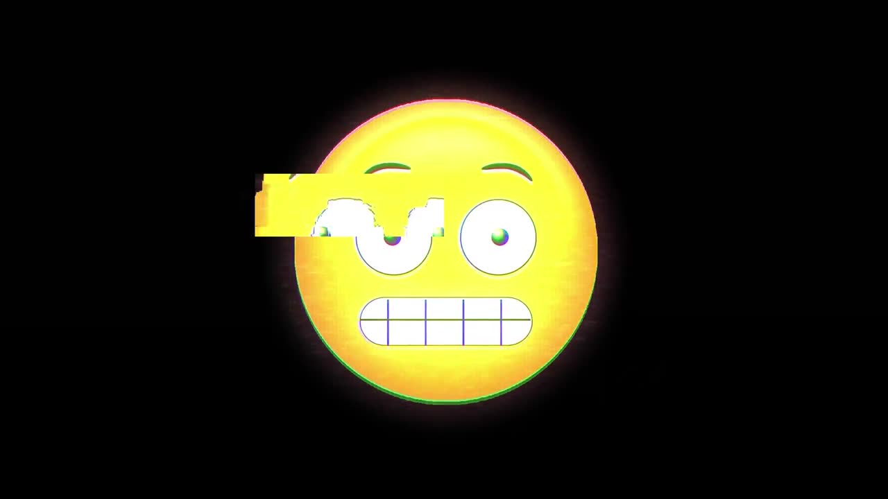 Emoticon on black background
