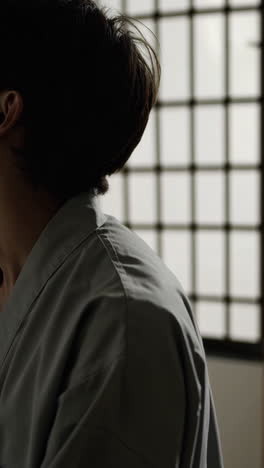 man in traditional japanese kimono