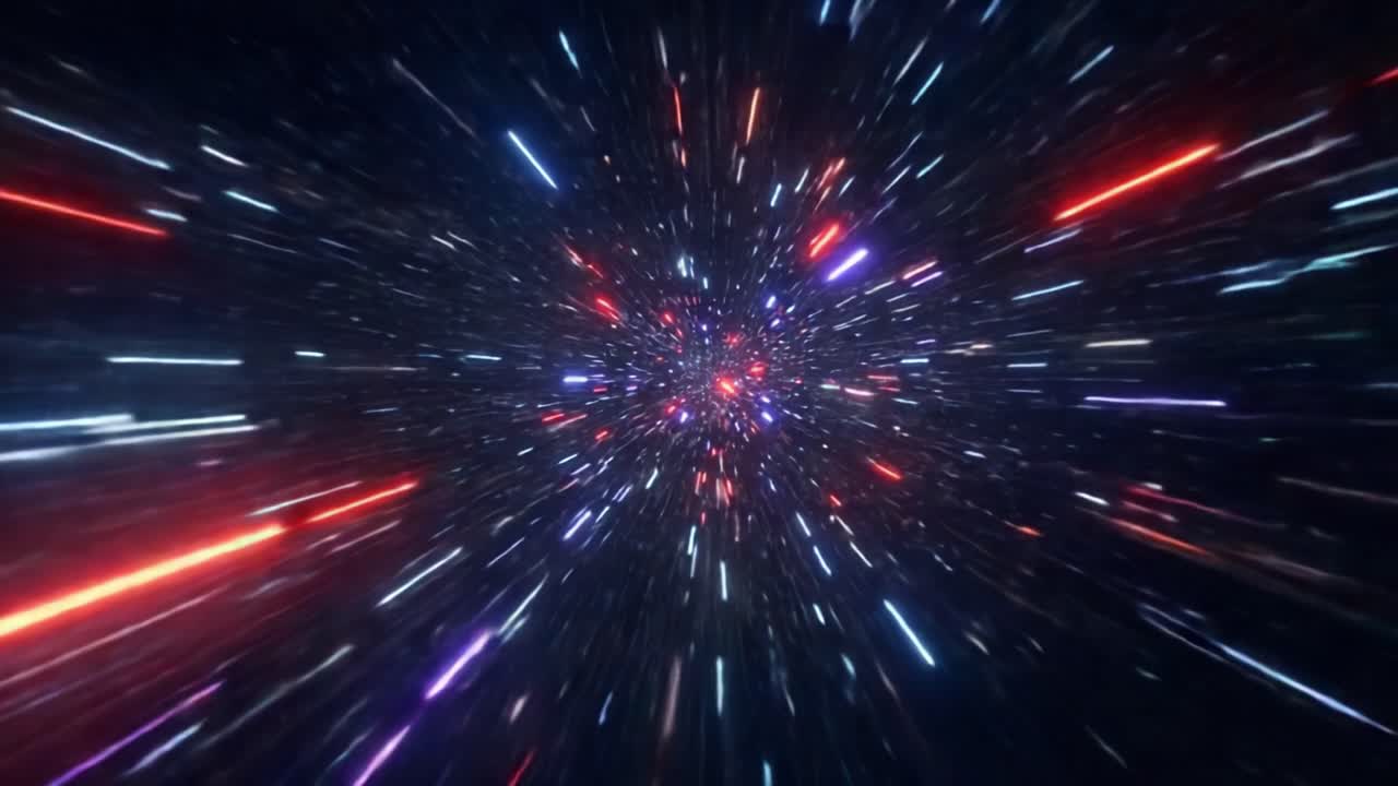Un viaggio affascinante attraverso il cosmo: incantevoli scie luminose in una scena spaziale mozzafiato che mostra le meraviglie dell'universo e i cieli stellati