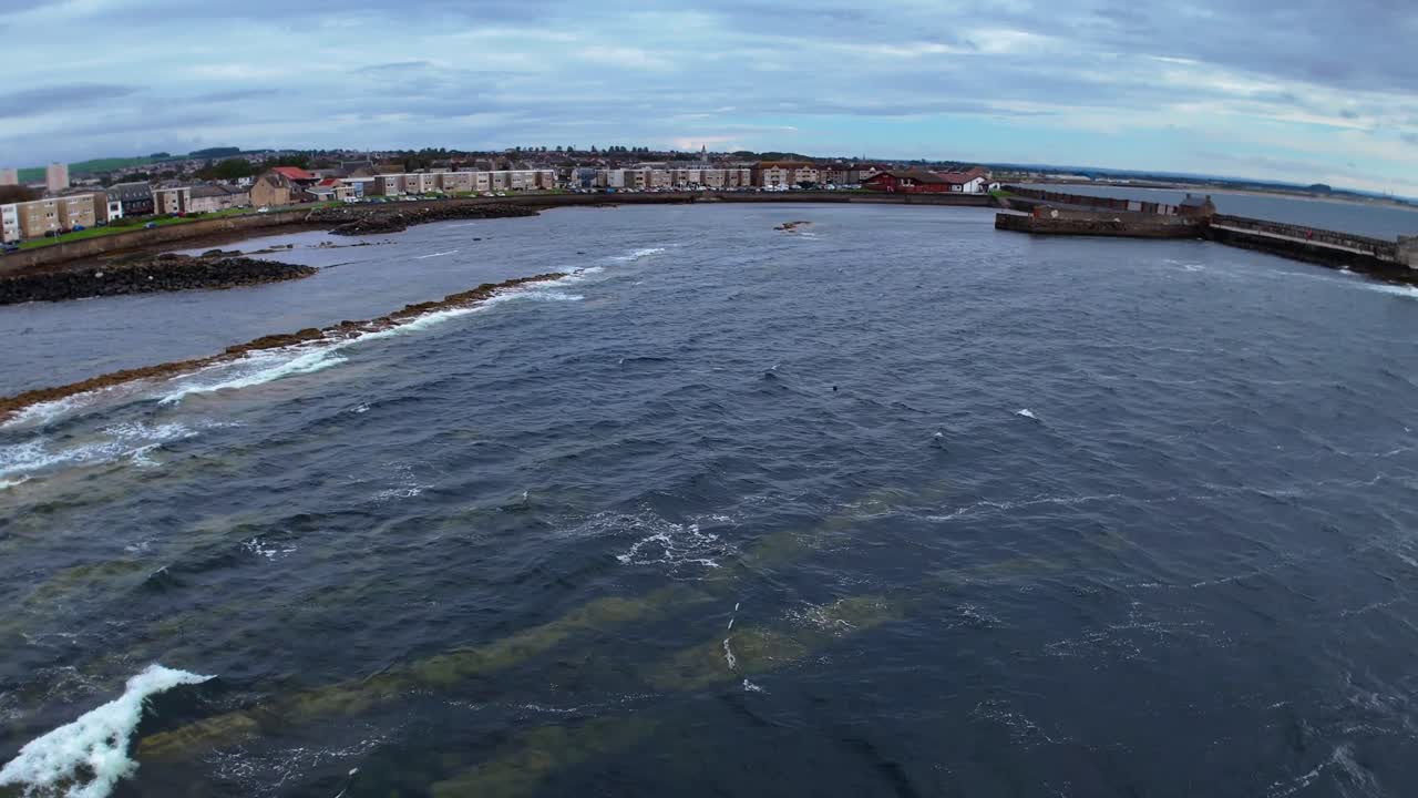 Aerial, Urban Waterfront Location, Town Harbour, Residential Buildings