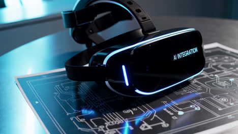 ai integration vr headset on circuit board