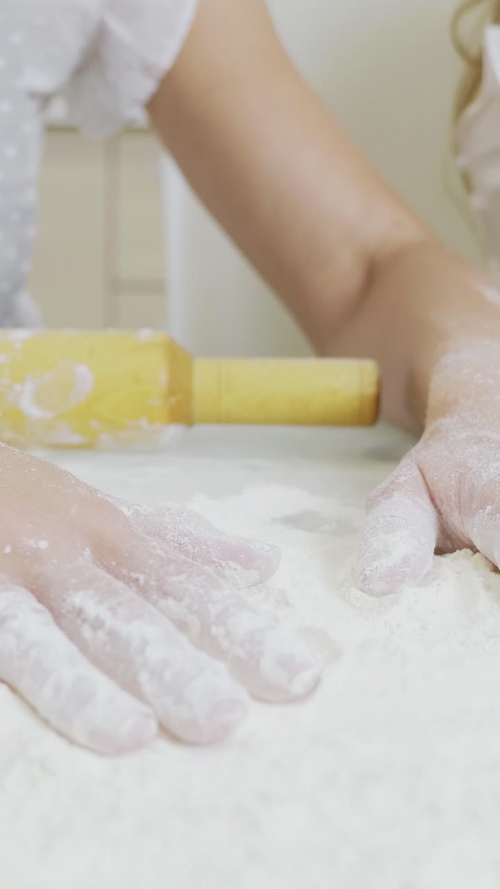 Children playing with flour