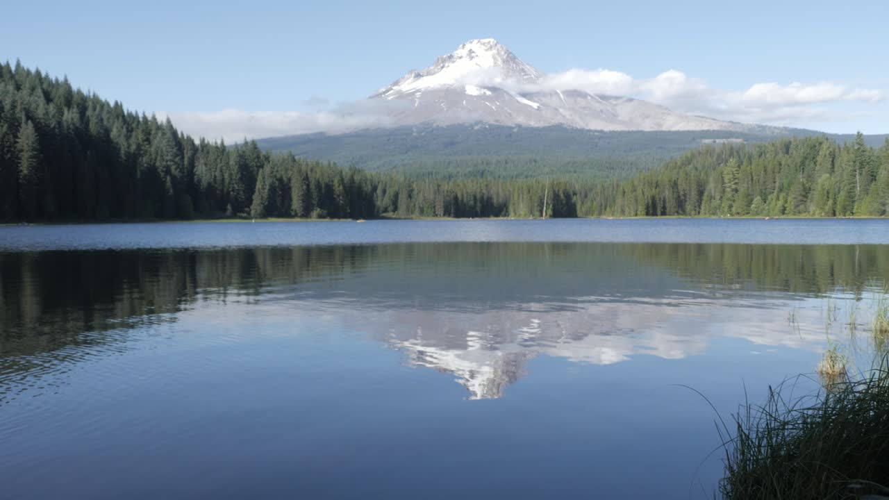 Trillium lake with mt hood national forest in the background