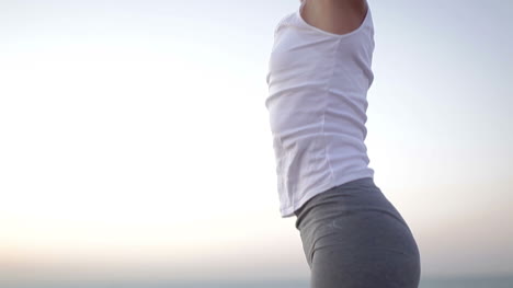 lady doing yoga stretches 22