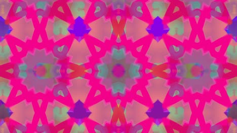 Kaleidoscopic-shapes-moving-hypnotically-on-purple-background