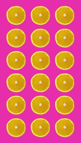 pattern of animated oranges in vertical