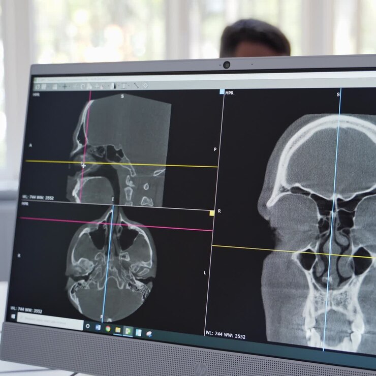Ritratto di medico al computer