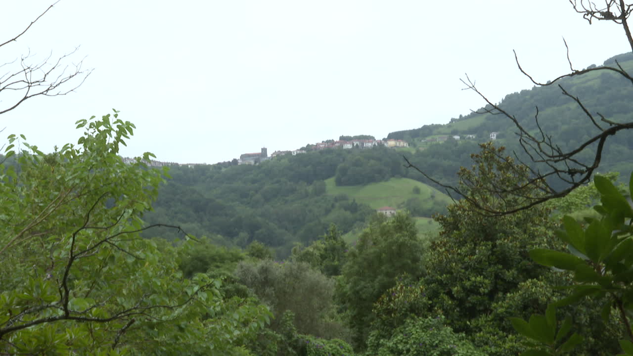 View of a village nestled in a valley