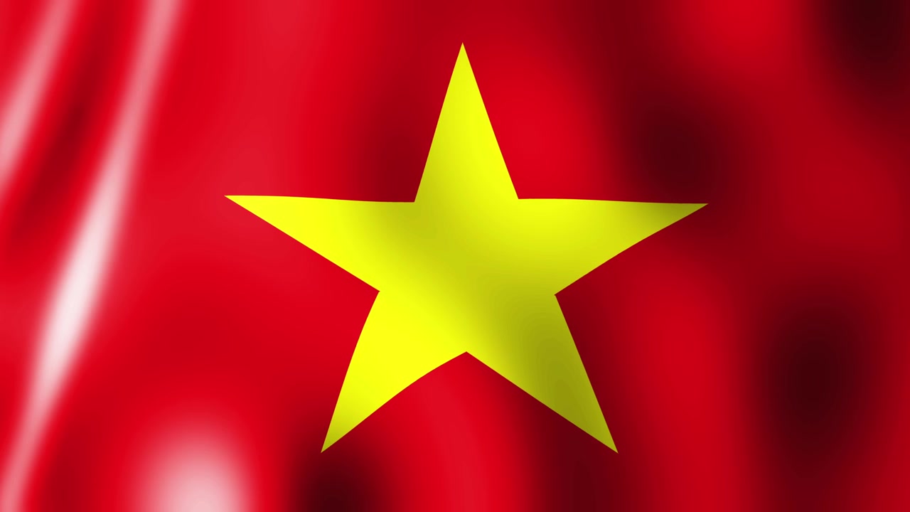 Agitando la bandera de Vietnam