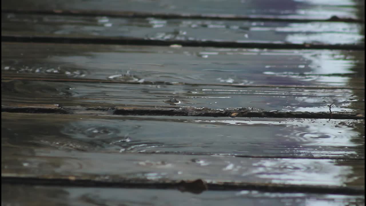 Wet Wooden Deck