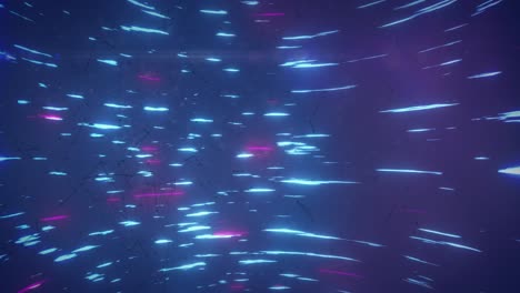 animación de rastros luminosos sobre una red de conexiones sobre fondo negro