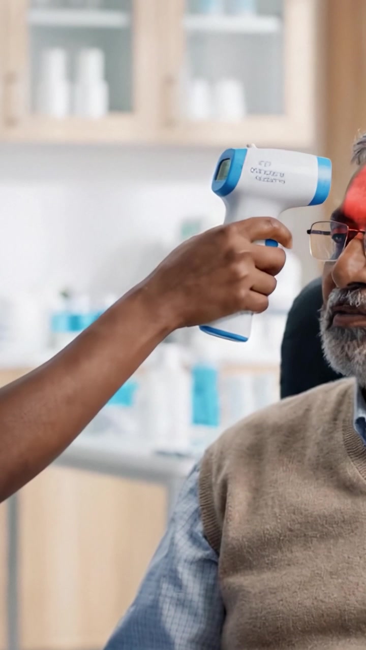 Un'interazione ponderata in un contesto professionale: esplorare insieme soluzioni sanitarie in un moderno ambiente clinico.
