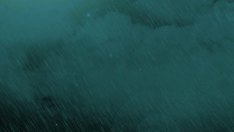 animation of thunderstorm with lightning, heavy rain and green clouds