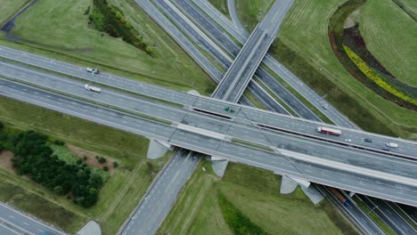 aerial view of highway interchange