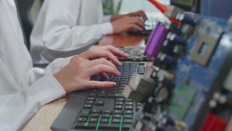 technicians working on computers