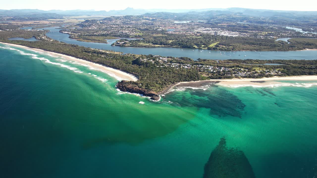 Fingal Headland And Tasman Sea In NSW, Australia - Aerial Panoramic