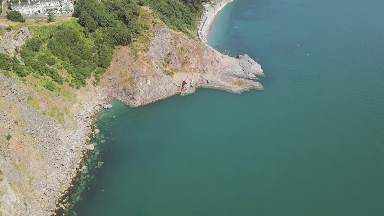 Aerial view of a cliffside coastline