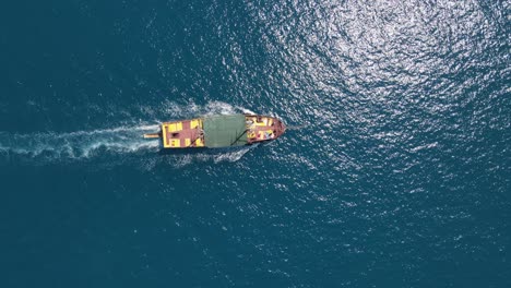 sea cargo ships overhead view