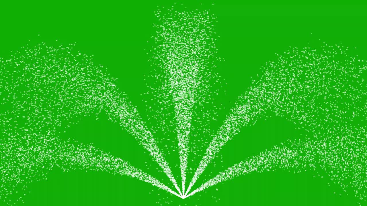 Water fountain motion graphics with green screen background