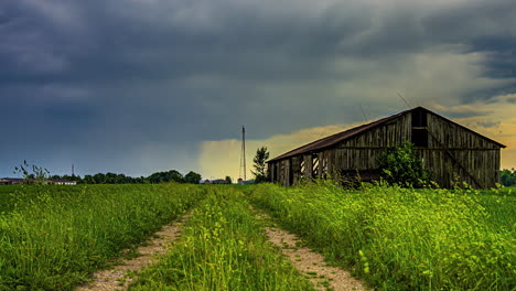 Weathered-Wooden-Barn-House-Isolated-On-Rural-Landscape