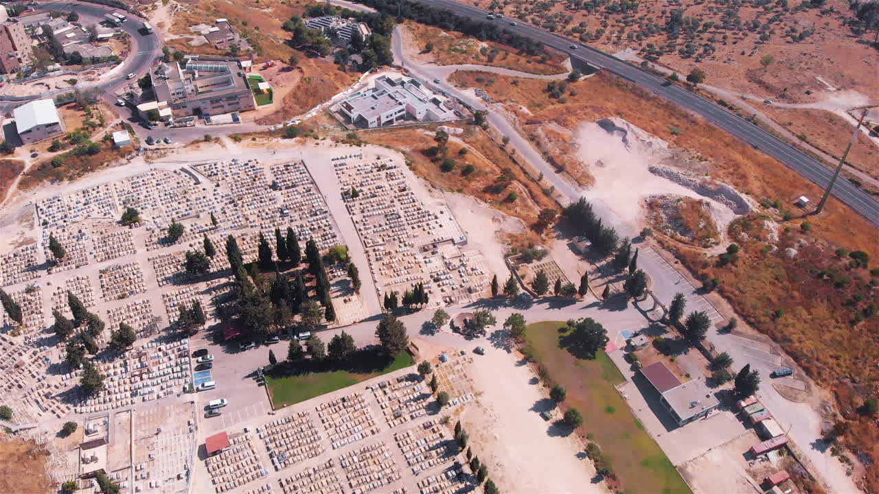 Zefat Cemetary Aerial flight view