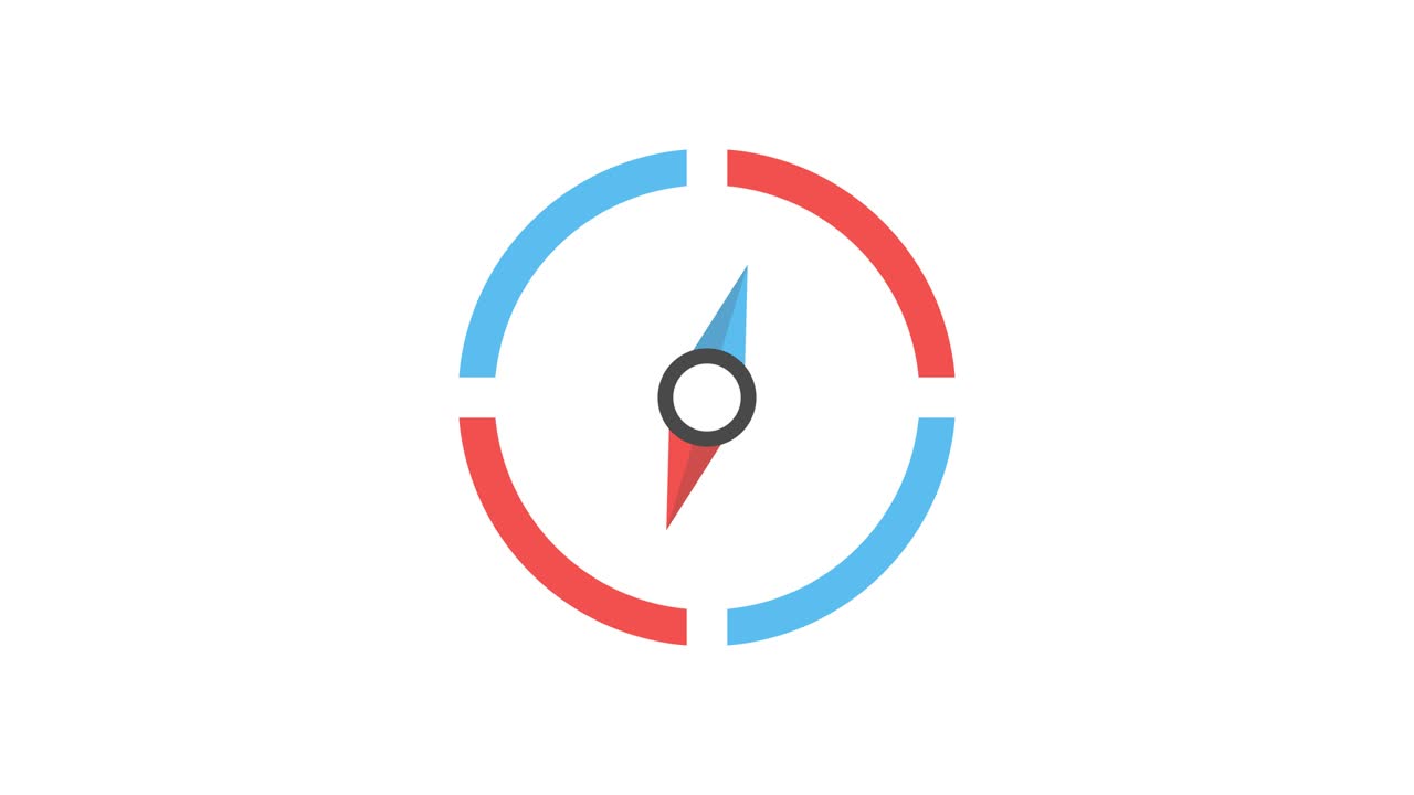 la brújula de dibujos animados. animación de bucle. resolución de 4k.