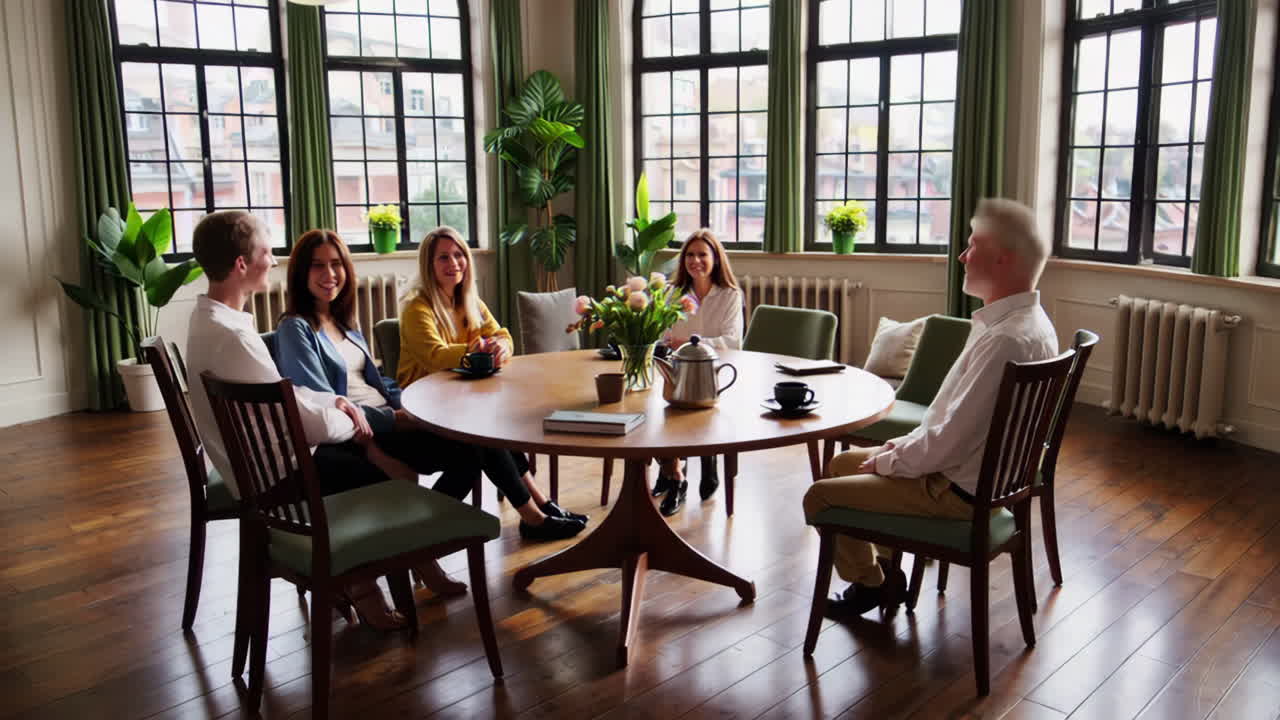 Family Gathering Around a Table