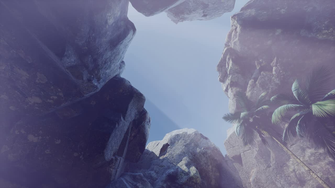 luz del sol dentro de una cueva misteriosa