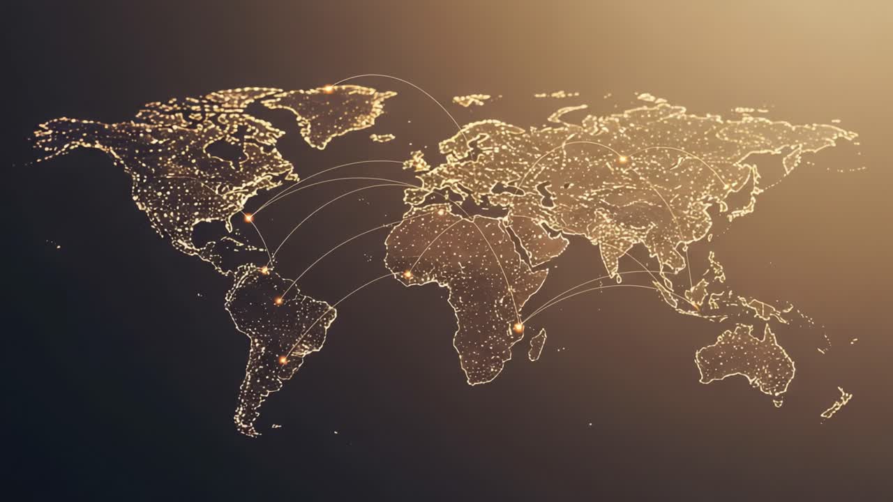 A Dynamic Visualization of Global Connectivity: Understanding Networked Connections Across Continents through Illuminated World Maps