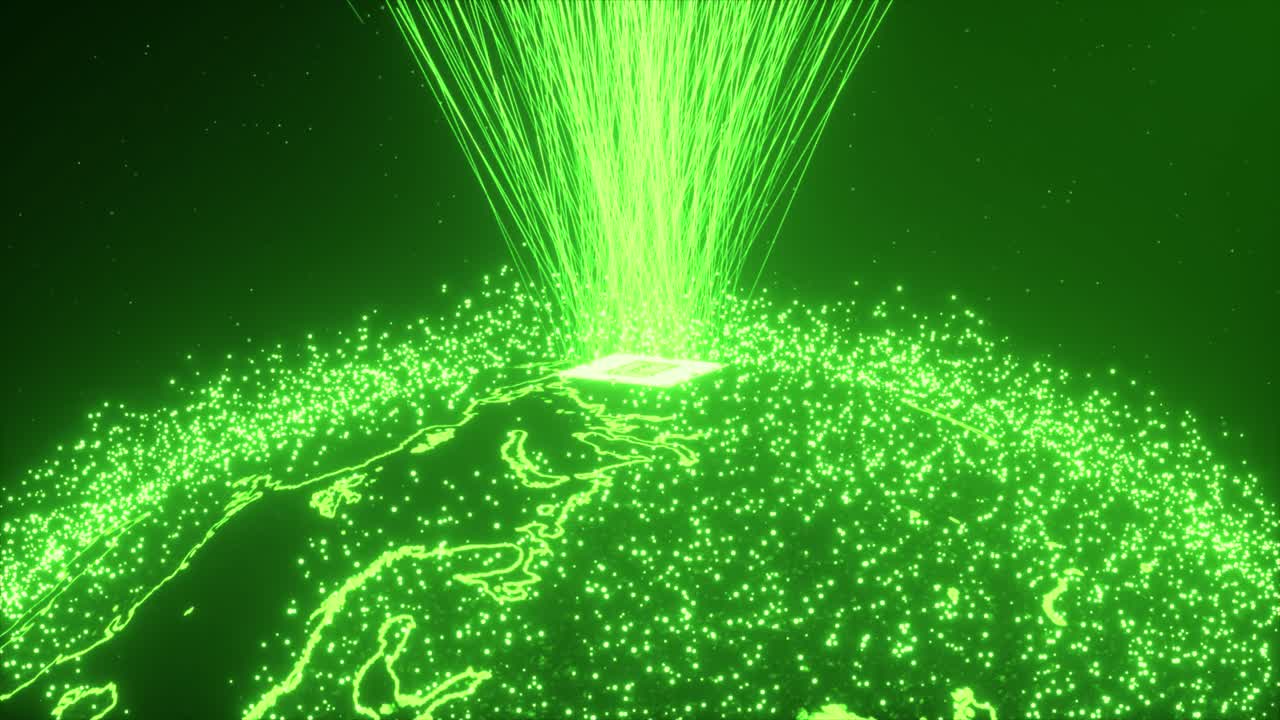 디지털 지구에서 컴퓨터 의 추상적인 시각화