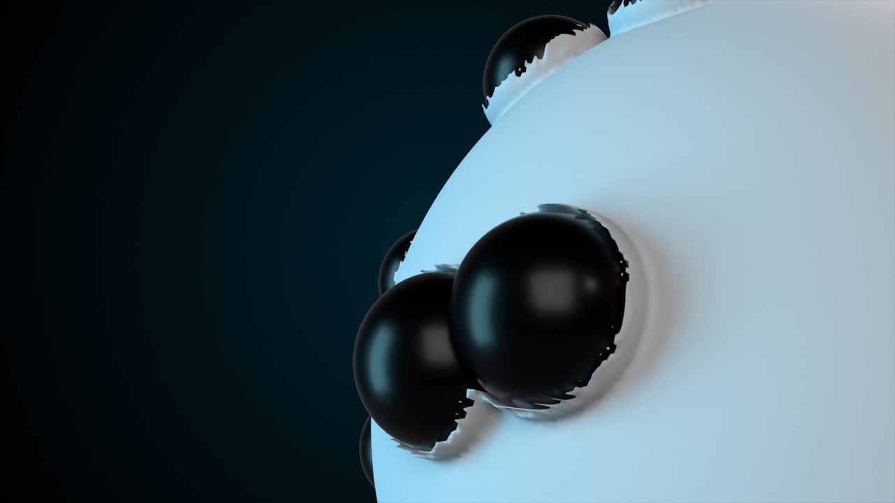 superficie generada por computadora de una esfera con elementos redondos. representación 3d del fondo abstracto
