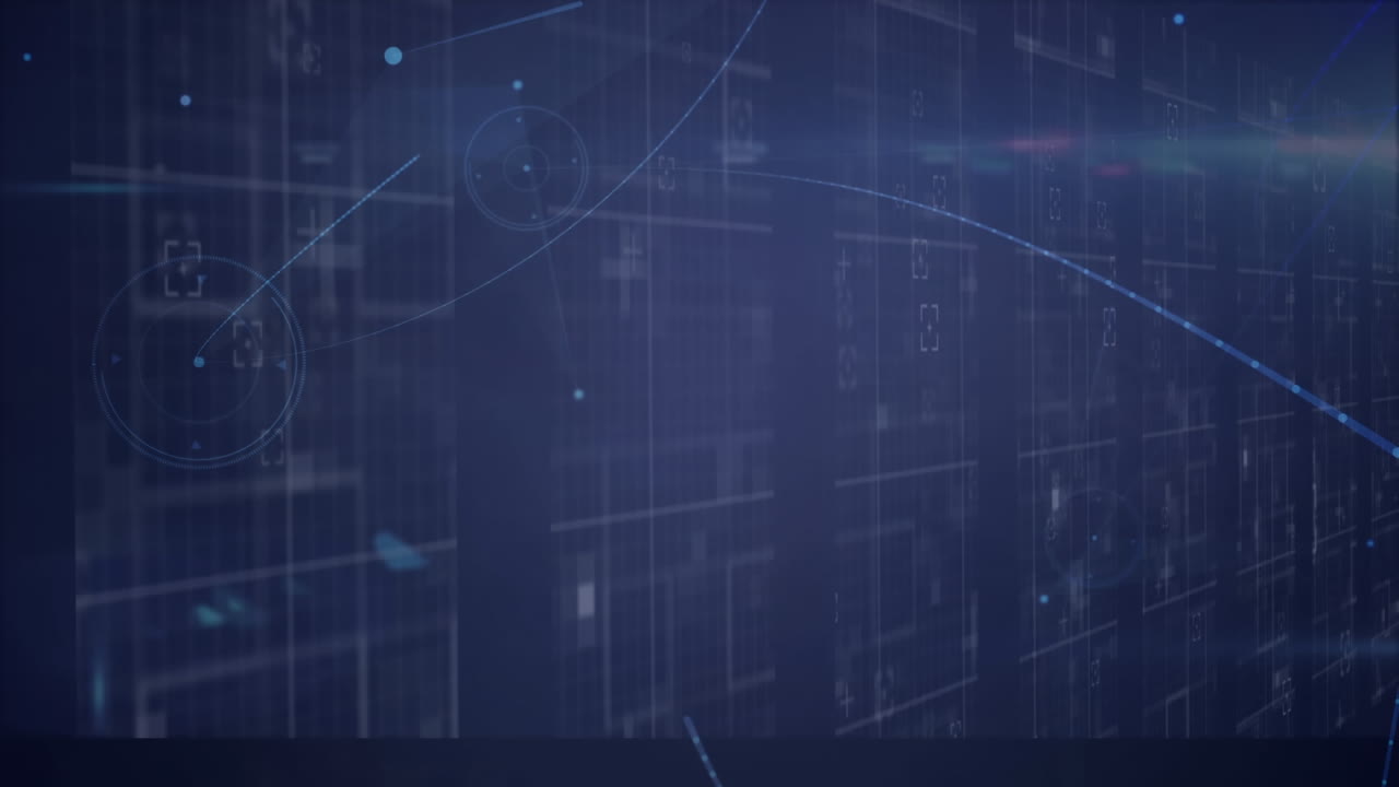 animación de la red de conexiones y datos diversos a través de servidores