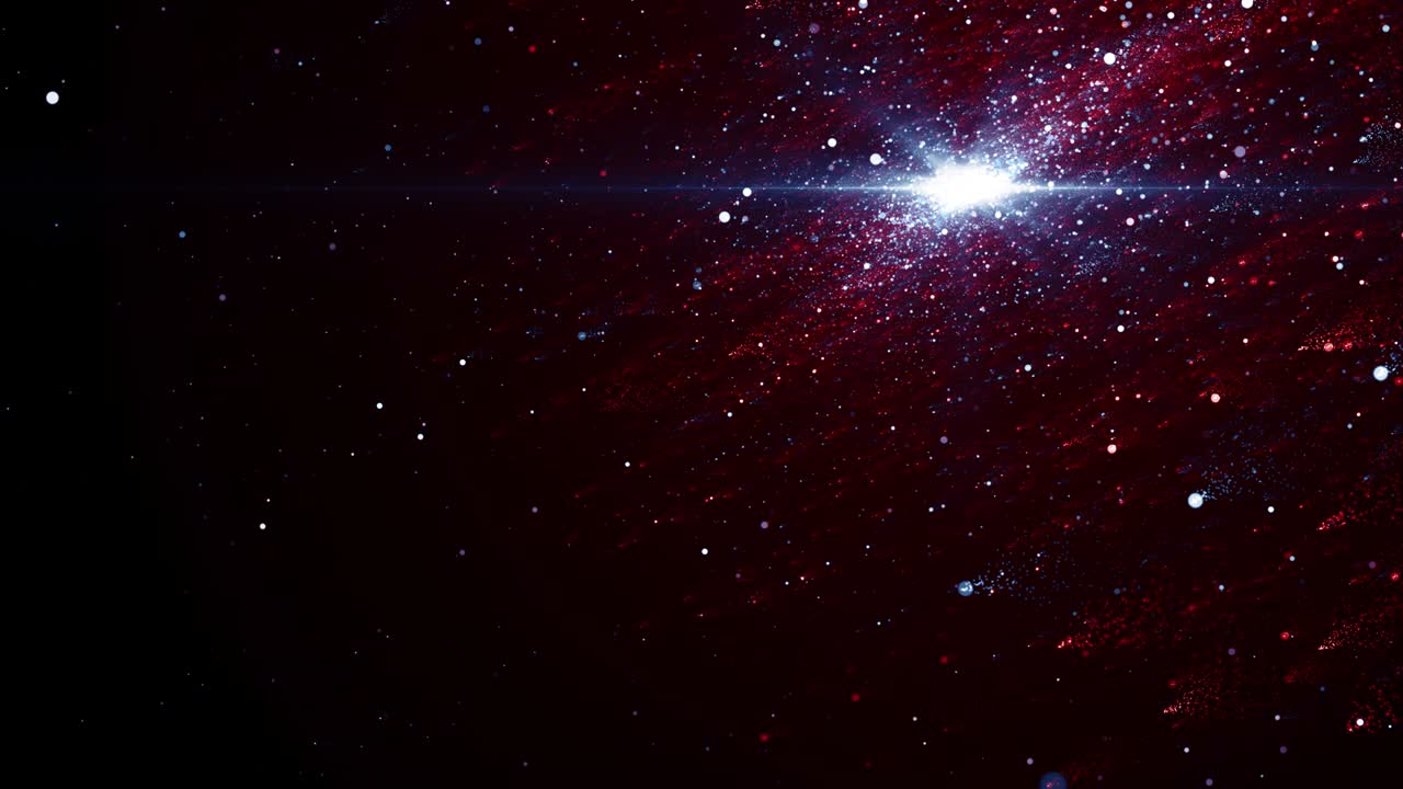 파란색과 빨간색의 입자 게임 트레일러 제목 영화 콘서트 무대 배경 루프