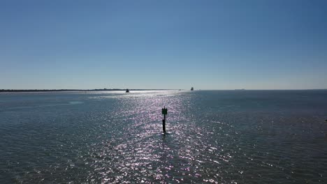 Aerial-View-of-San-Jacinto-River-from-Morgan's-Point-in-LaPorte,-Texas