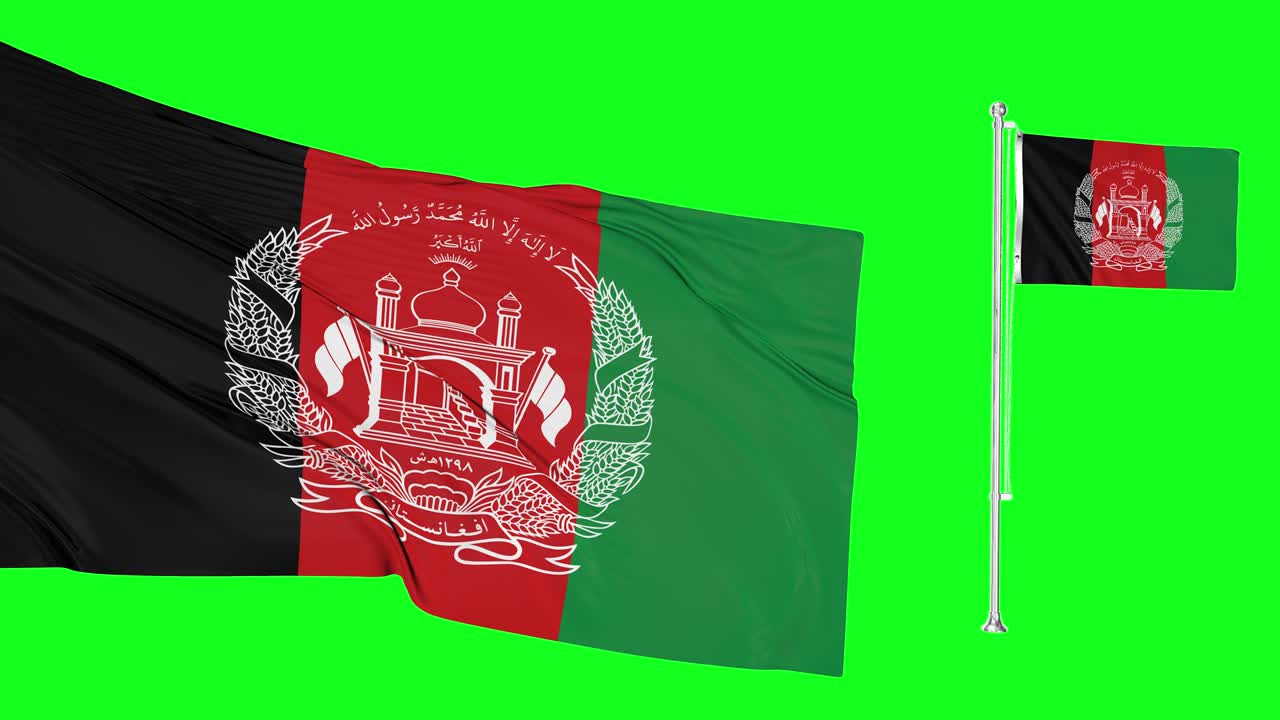 녹색 스크린 아프가니스탄 두 개의 발을 흔들어 아프간 발 기둥 애니메이션 3d 크로마 키