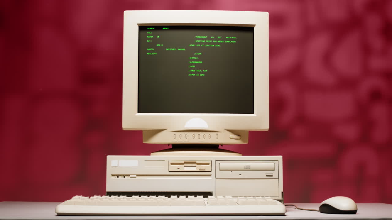 Vintage Desktop Computer with CRT Monitor