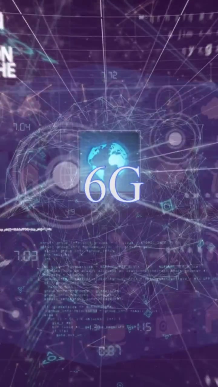 Animation of digital technology with globe and data processing