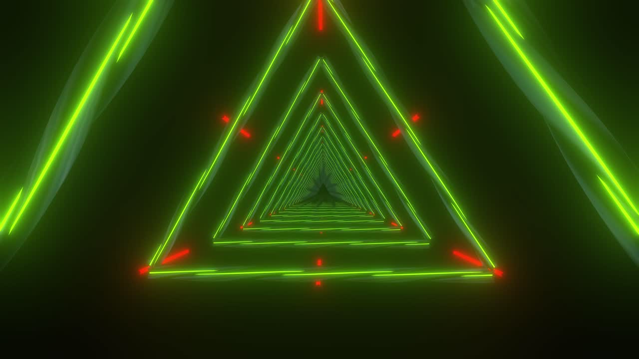 túnel de triángulo de neón