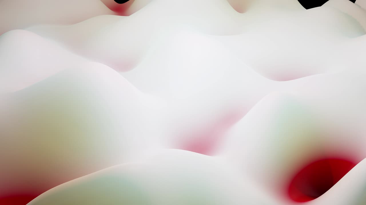 abstract liquid white red gradients, inner glow surface like landscape. 4k seamless loop animation. Beautiful color gradients as abstract liquid wavy background. 1